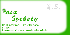 masa szekely business card