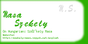 masa szekely business card